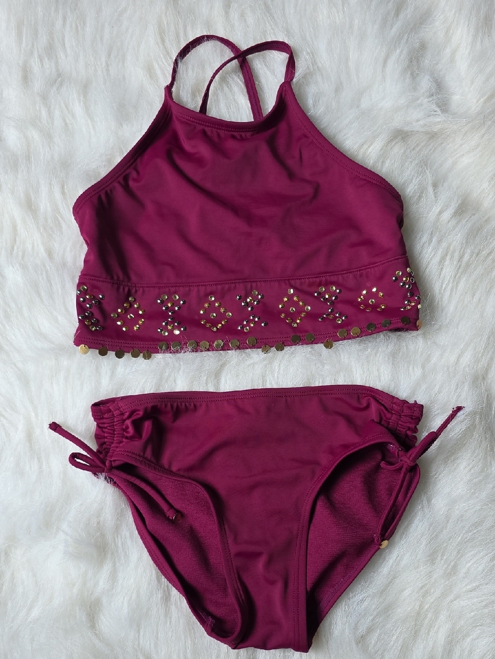 Justice Bikini Set with Gold Stud Accents
